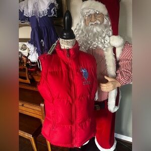 ❤️ U.S. POLO ASSN. Candy Apple Red Puffer Vest NWT 89.99